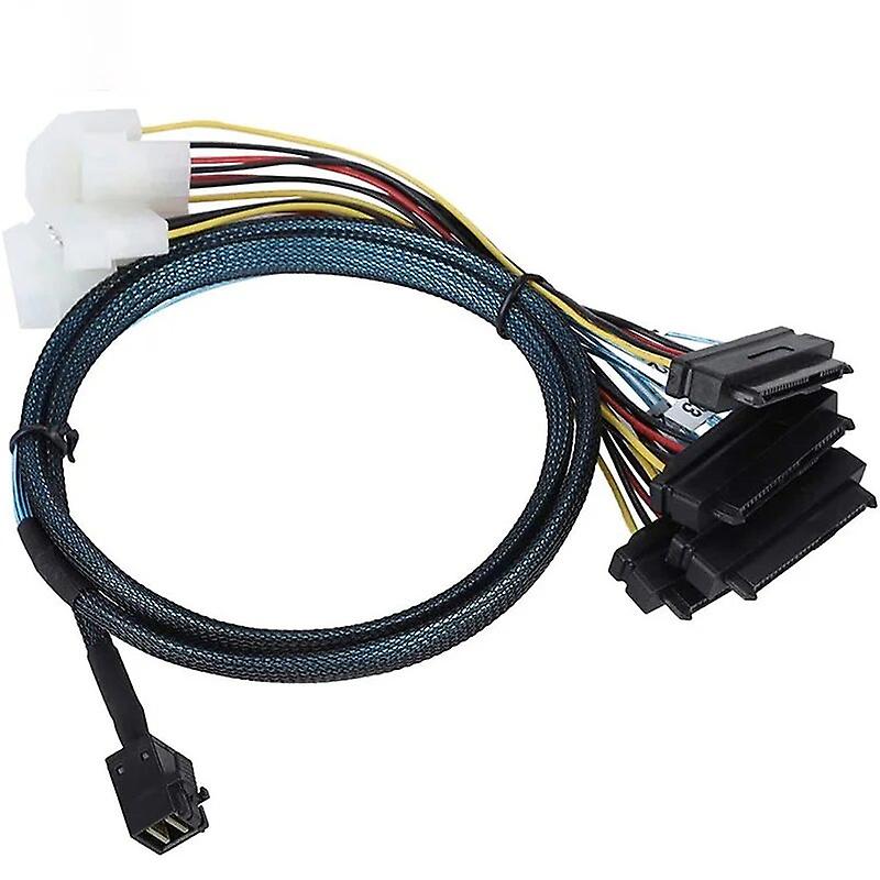 Mini Sas Sff-8643 To Sff-8482 Hard Disk Data Cable With Large 4p Power Server Cable