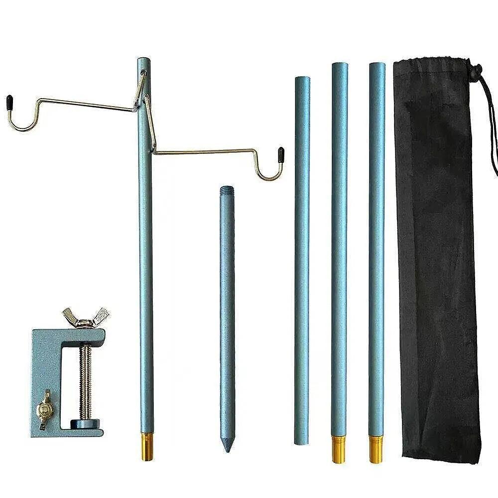 Westtune 4 חלקים קמפינג מעמד אור נשלף סגסוגת אלומיניום מוט מנורה מתקפל נייד חיצוני מחזיק אור קולב מנורה