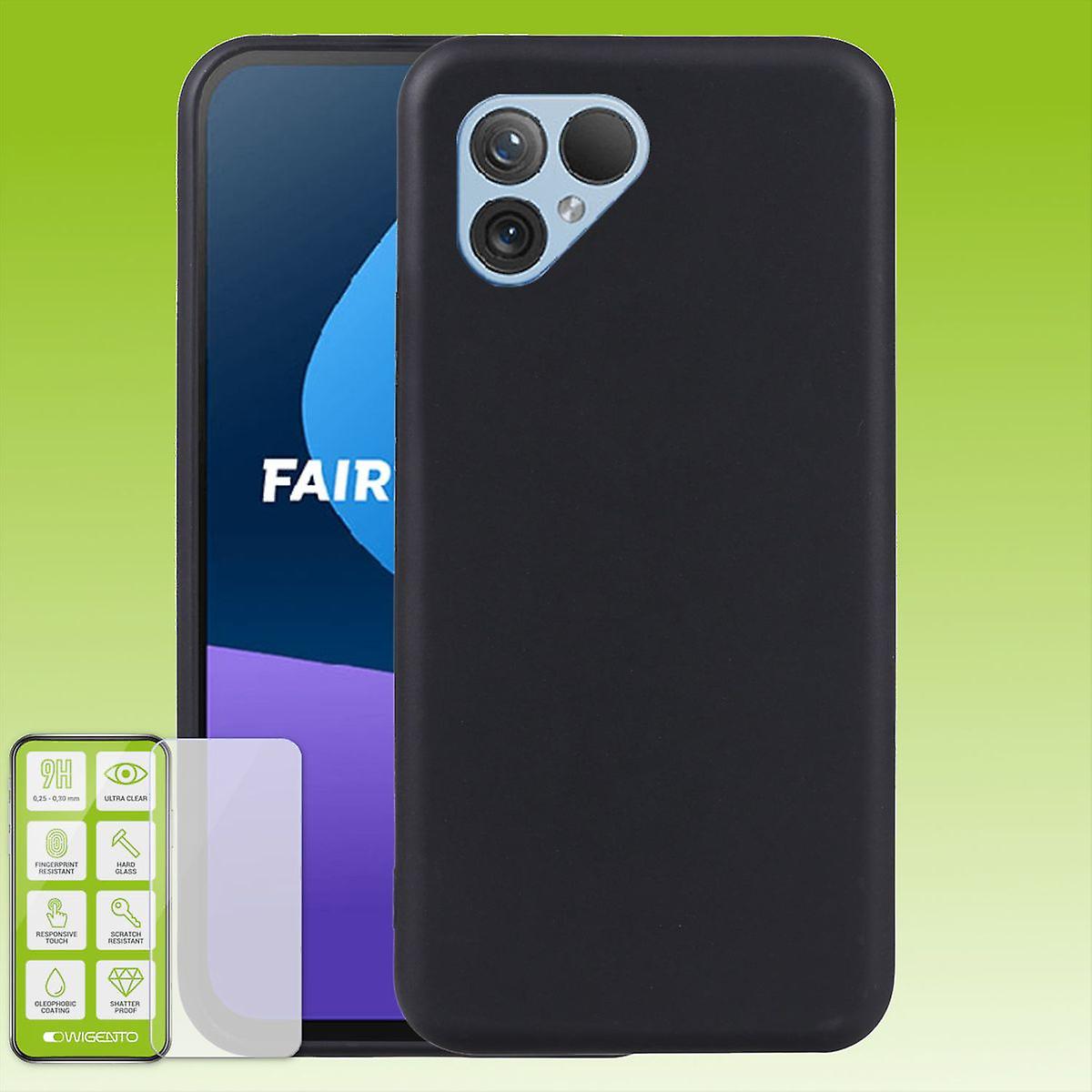 For Fairphone 5 TPU Case Black + 0.26 H9 Glass Case Protective Cover