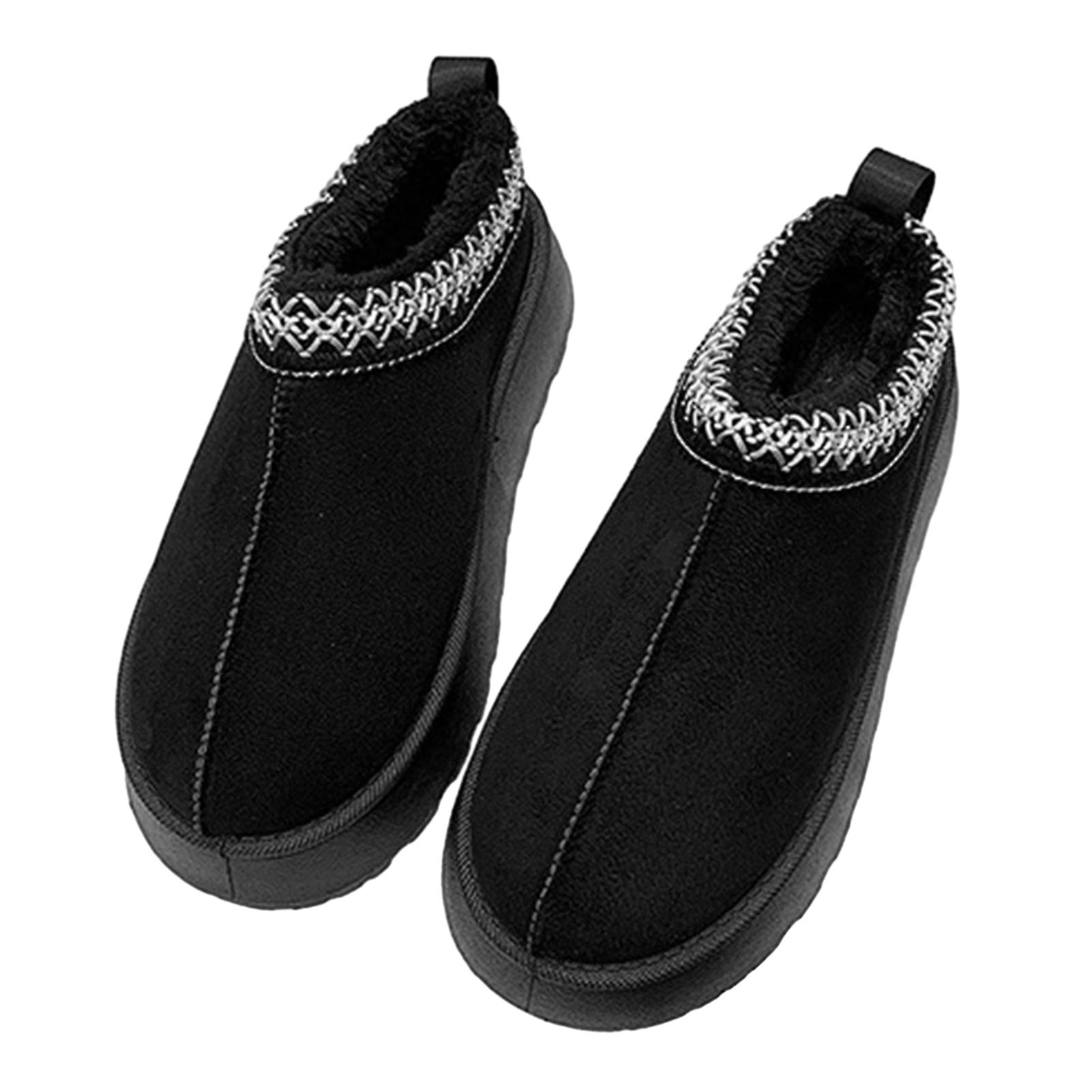 Soft Fur Fleeces Lined Ankle Boot Cold-Proof Thick Home Shoes Christmas Birthday Gift