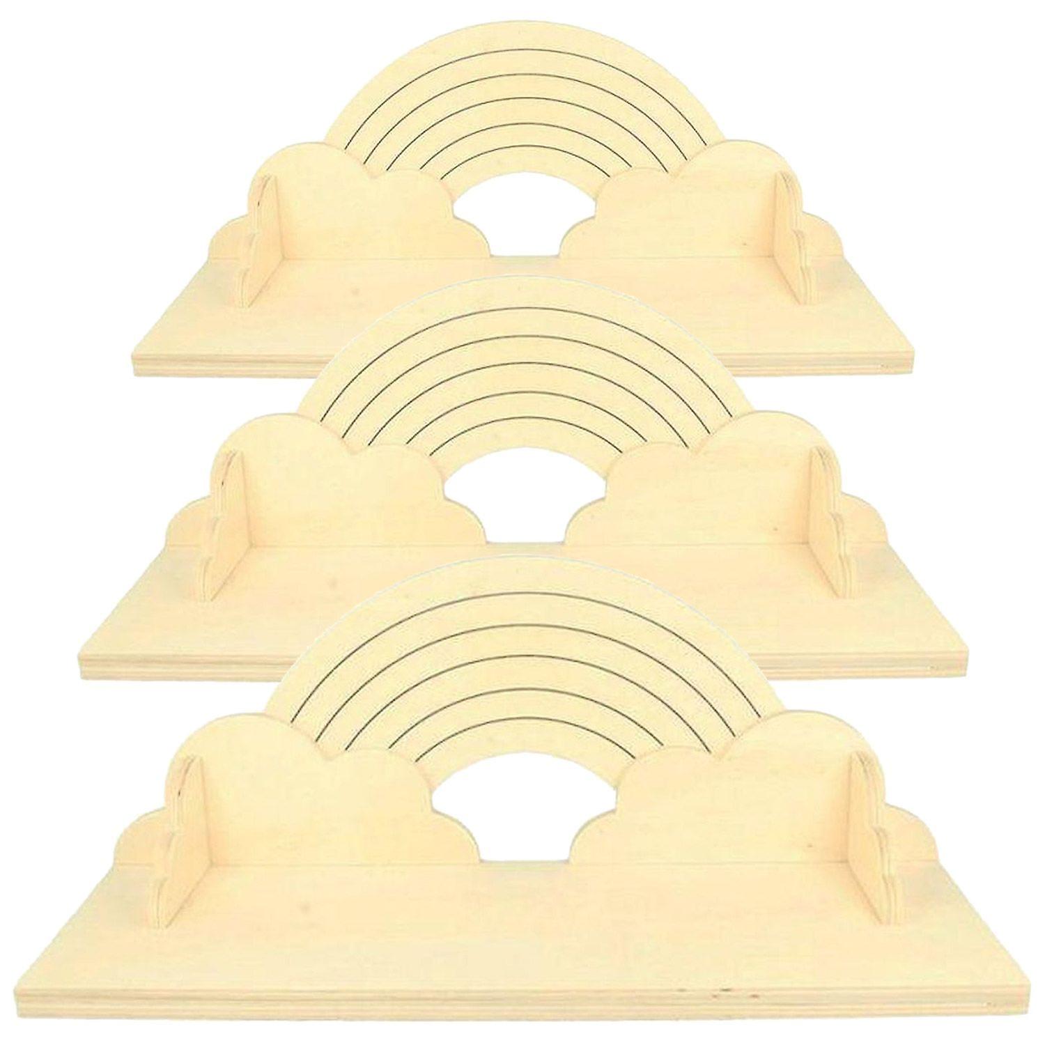 3 Rainbow wooden shelves 40 cm