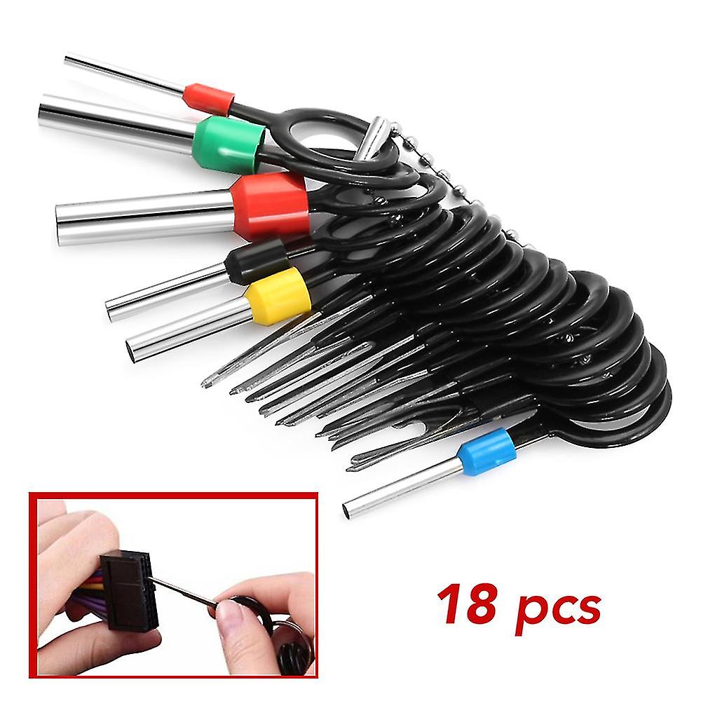 18pcs Terminal Removal Tool Wire Plug Connector Extractor Puller Release Pin Crimp Extractor Kit For Car Plug Repair Tool