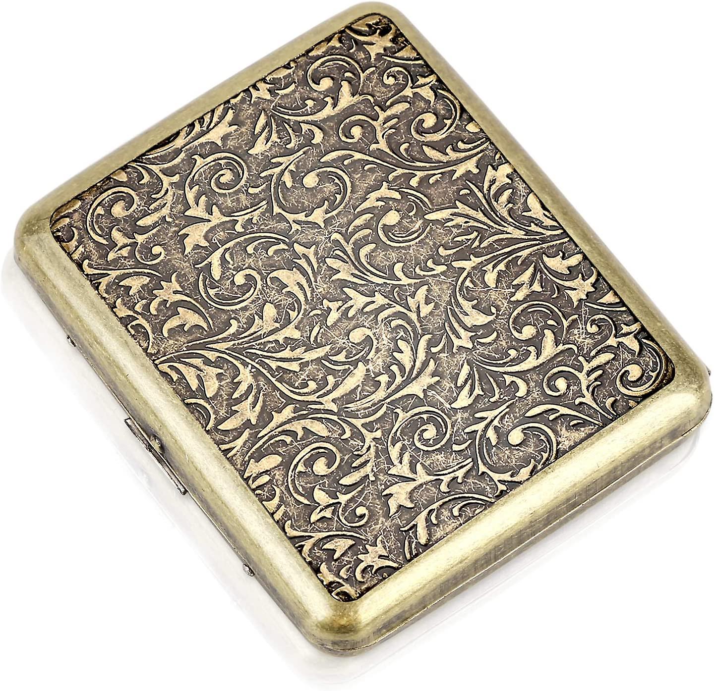 2024Cigarette Case Holds 20,Flower Golden (Grass)