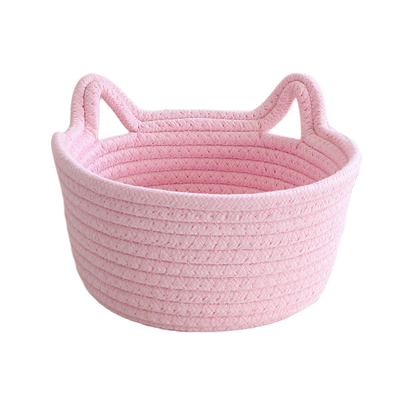 Cute Woven Storage Basket Toys Desktop Organizer Sundries Storage Box