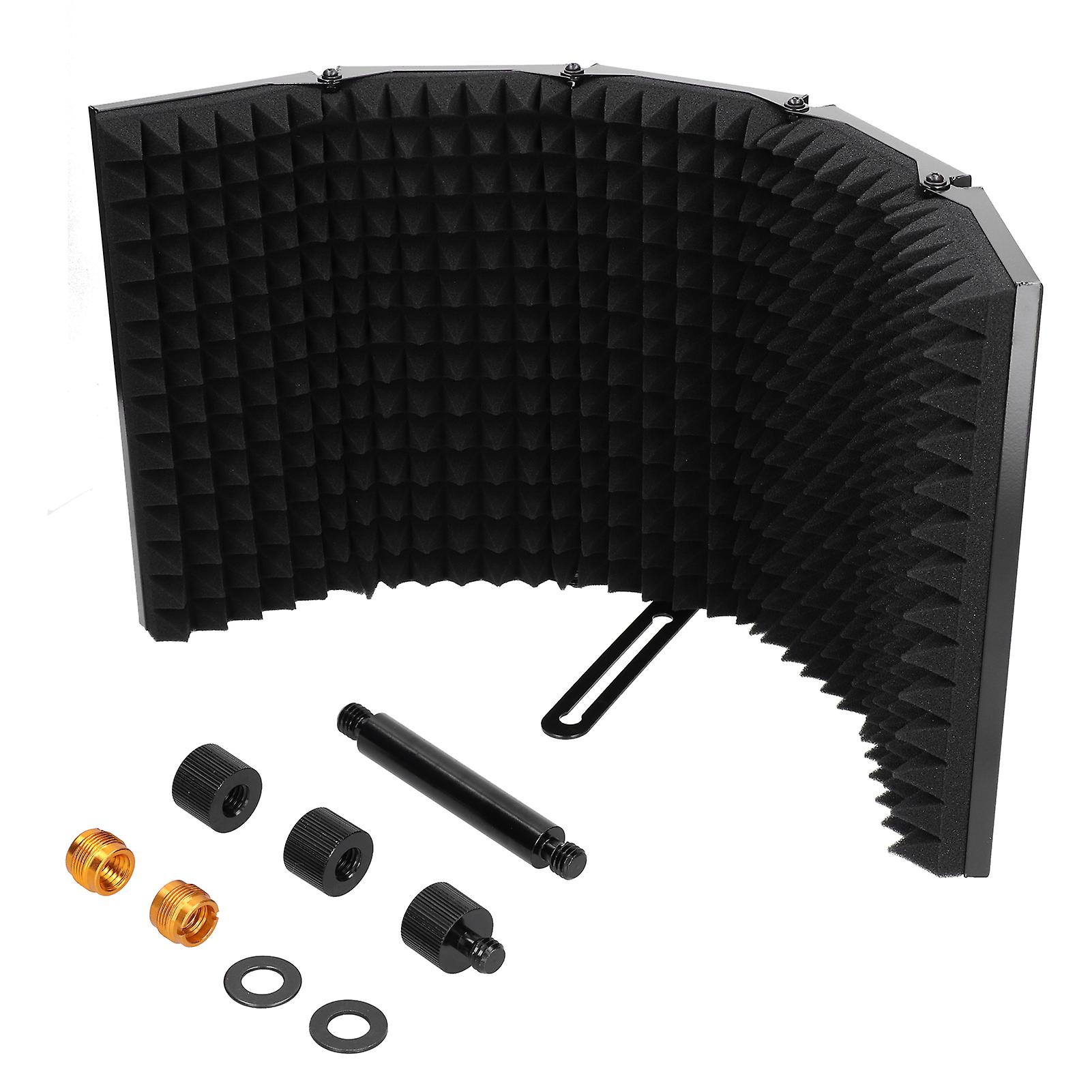 Microphone Isolation Cover Shield Professional 5-Panel Pop Filter Sound Absorbing Foam