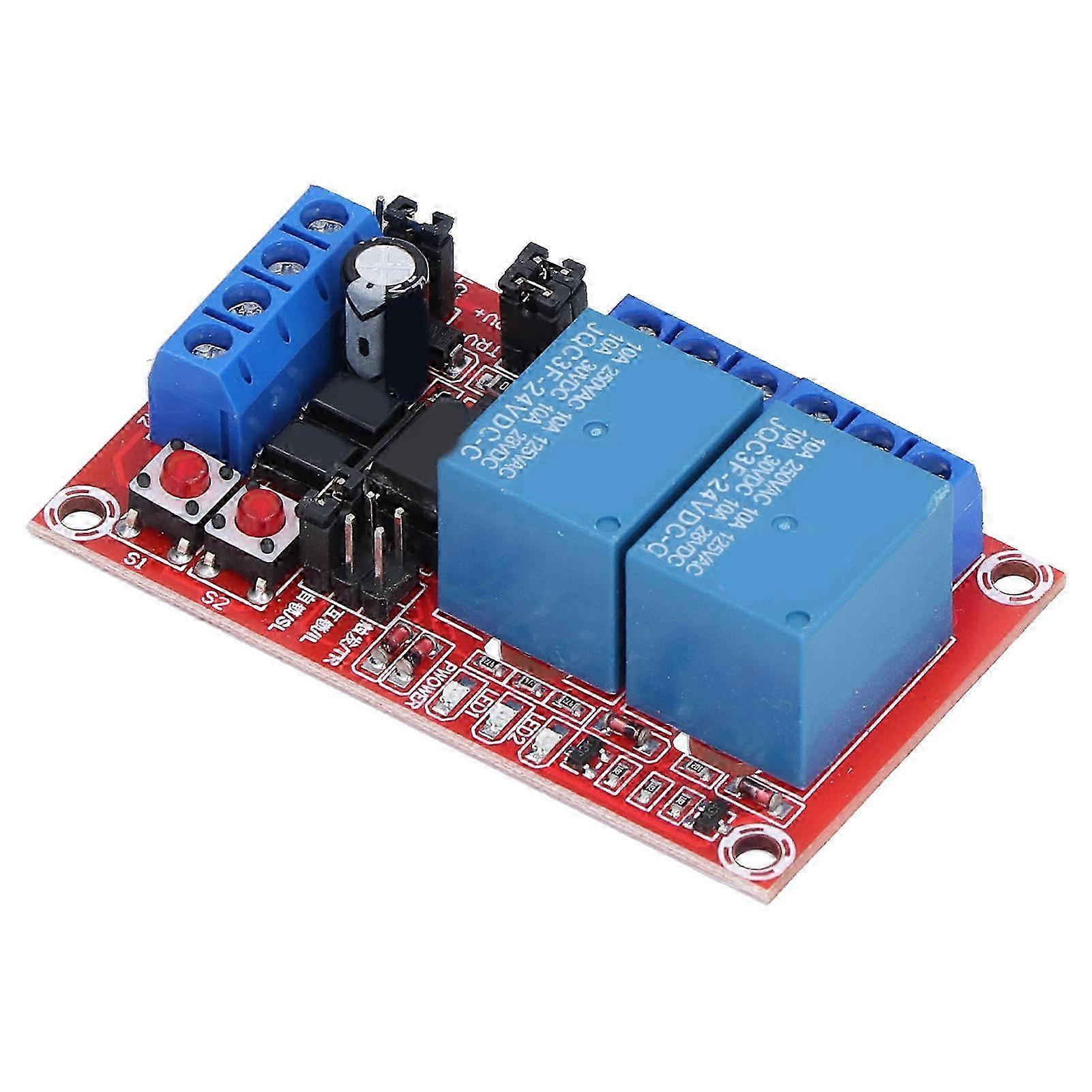 Relay Module 2 Channel Button Self Locking Interlock High Low Level Trigger with Switch Light24V