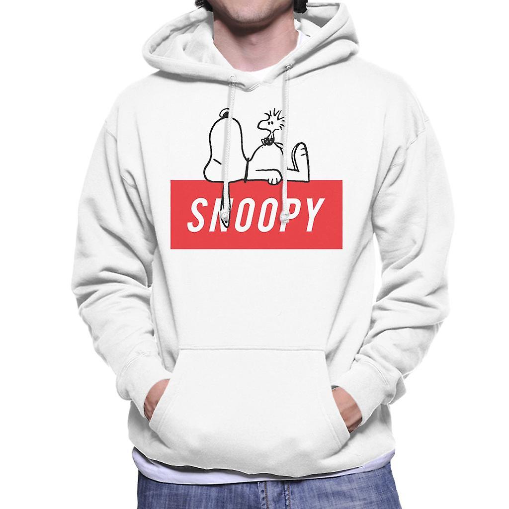 Arahide Red Block Text Hanorac cu glugă pentru bărbați