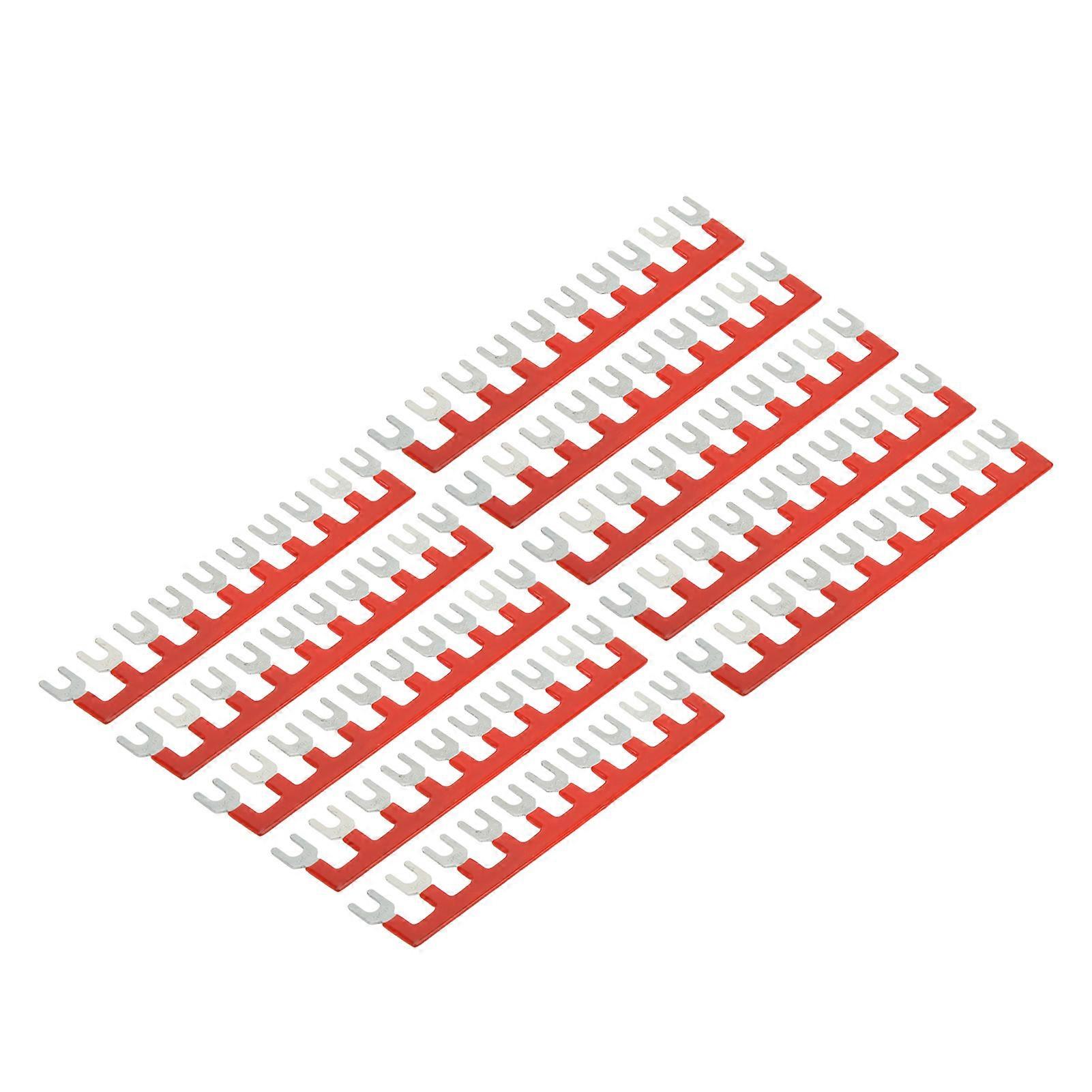10pcs Barrier Fork Type Stripe 400V 25A PVC Sheath Copper Material TB Jumper Block Terminal Strips for Household Appliances TB 2510