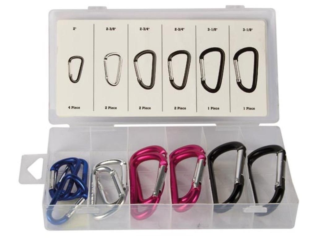 Aluminum Snap D-Ring Assortment - 12 Pieces