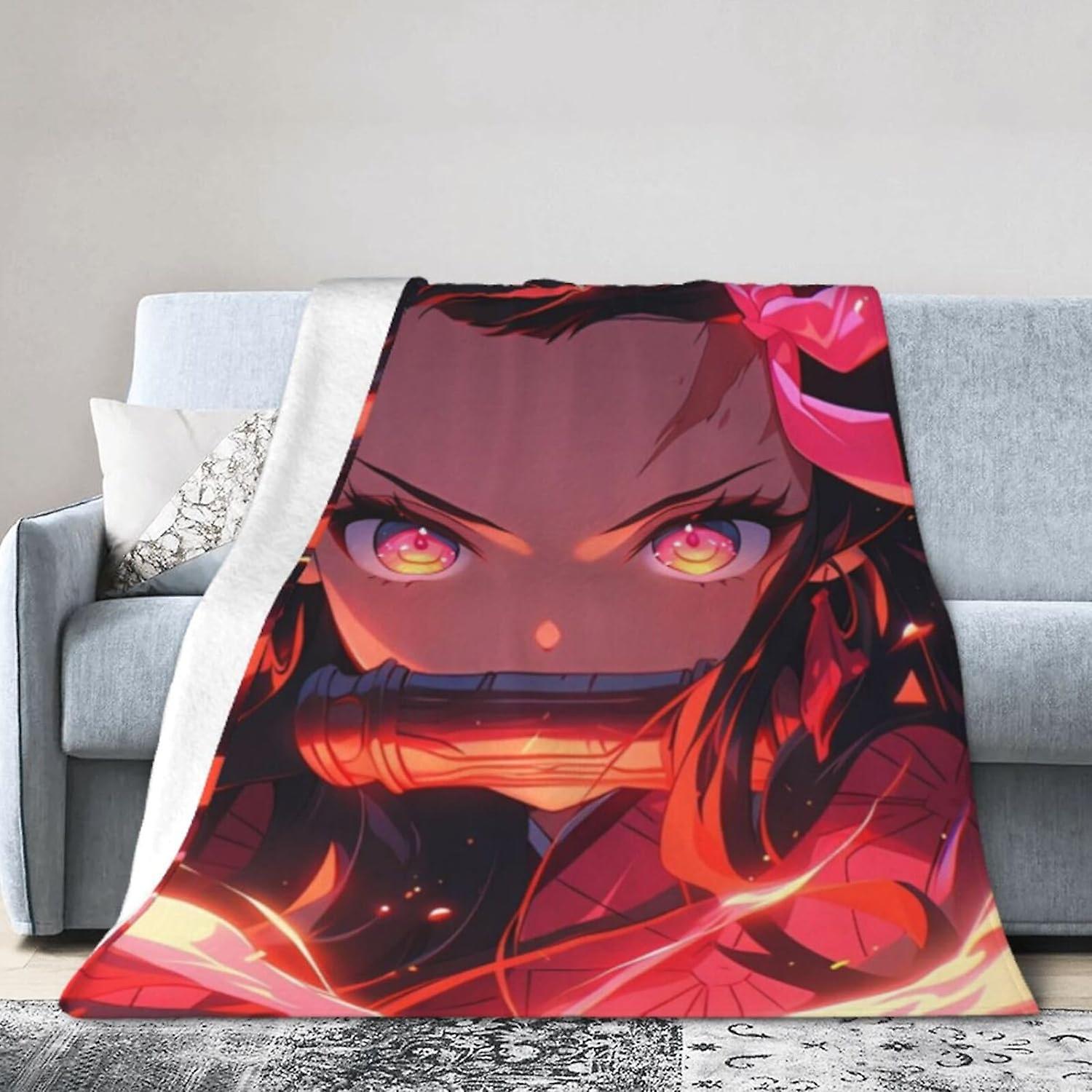 TR849 Soft Throw Blanket for Couch Ultra Soft Flannel Fleece Lightweight Cartoon Family Throw Blankets Warm Air Conditioning Blanket for Couch Merchan