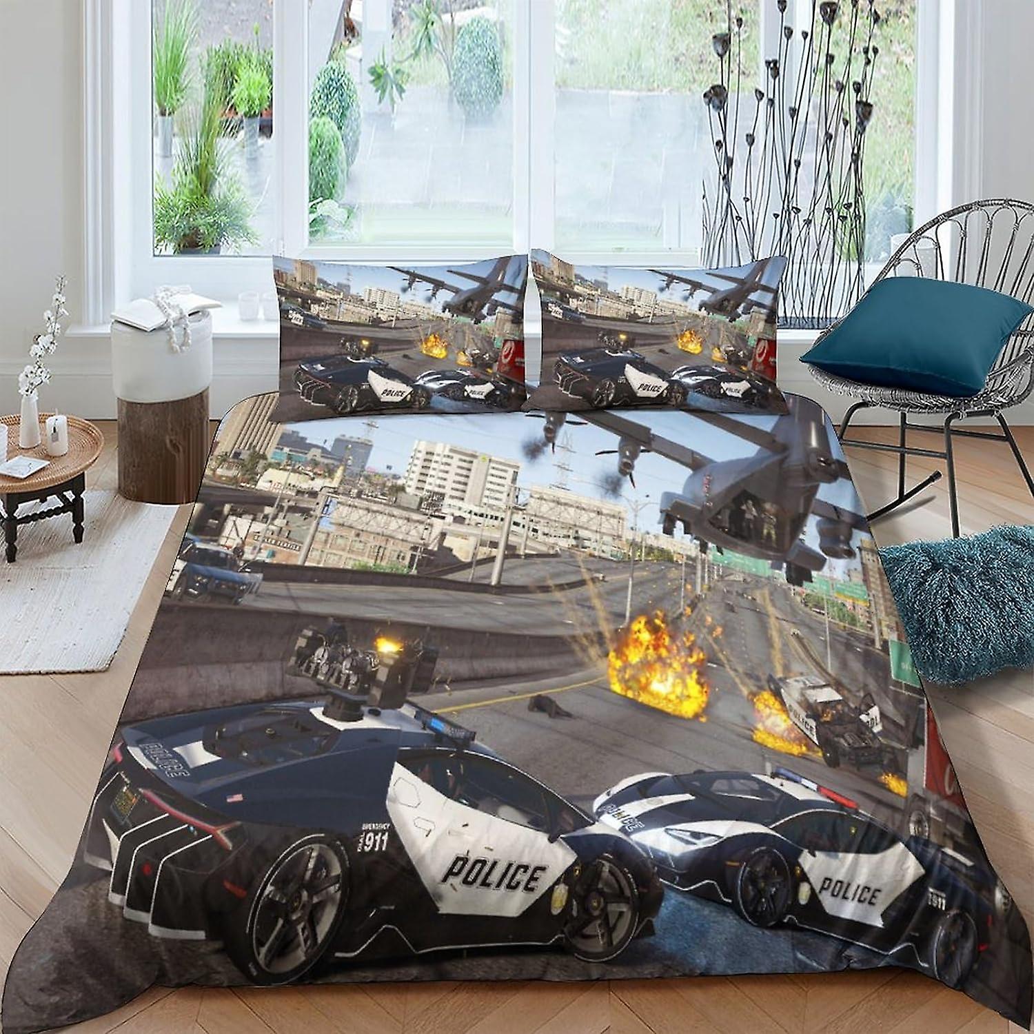 GTA3D مطبوعة الفراش لحاف لحاف غطاء مجموعة قطع لينة ستوكات مع أكياس الوسائد الفراش GTA GTA5 روكستار ألعاب سرقة السيارات الكبرى لحاف غطاء مع 