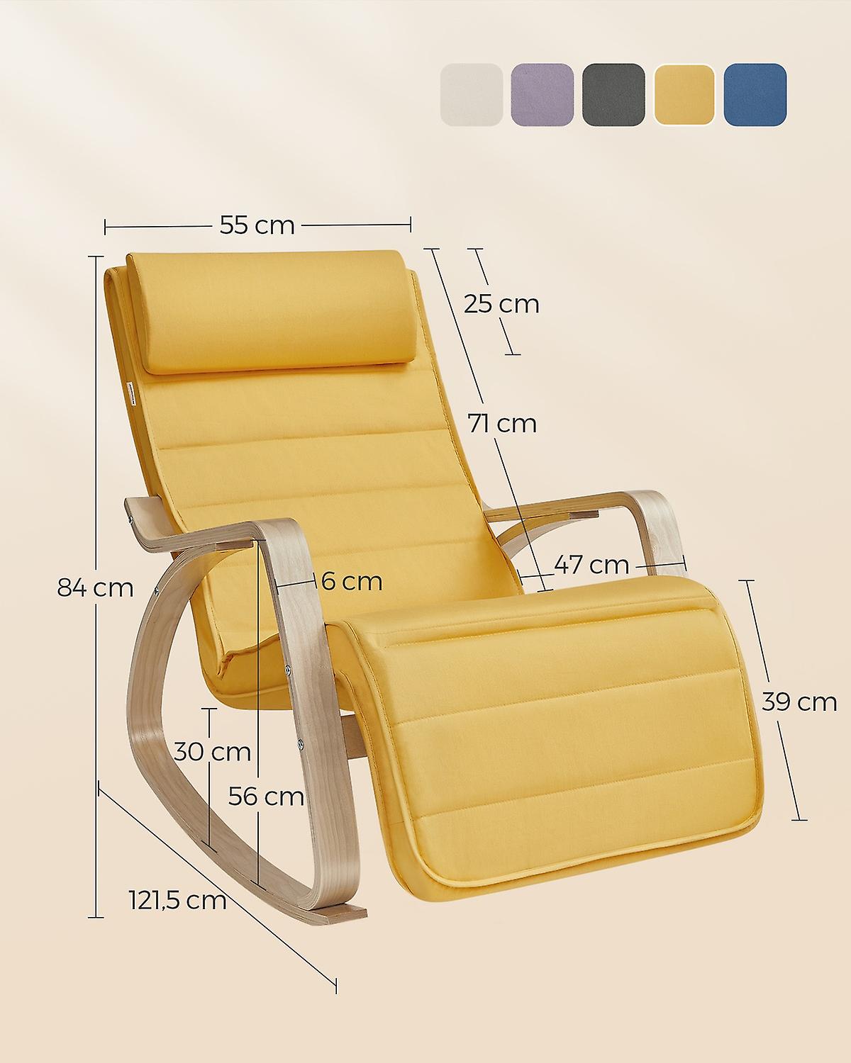 High-quality rocking chair in birch wood with washable cover