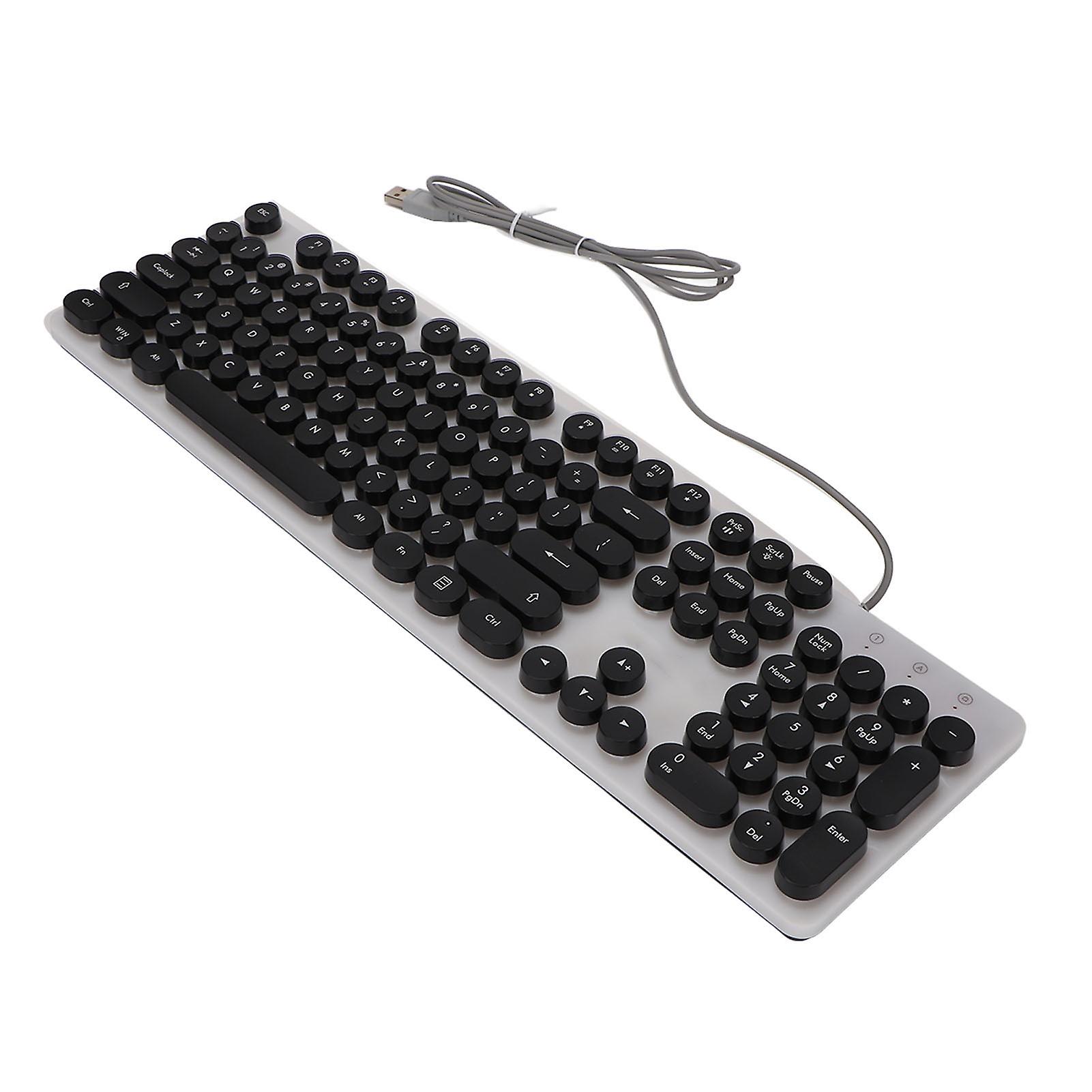 Mechanical Gaming Keyboard RBG Backlit USB 104 Keys Wired Retro Punk Computer Keyboard for Laptop Black 