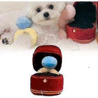 Squeak plysj Dog leketøy, Interessert Diamond Ring Case, Stuffed Pet Chew Soft Pet Supplies Dog leketøy For Dog Wedding