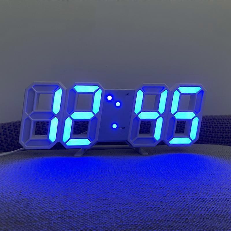ساعة LED بسيطة مع 3 مستويات سطوع قابلة للتعديل ومحول طاقة تيار متردد / تيار مستمر - ساعة مكتب LED رقمية | جدار