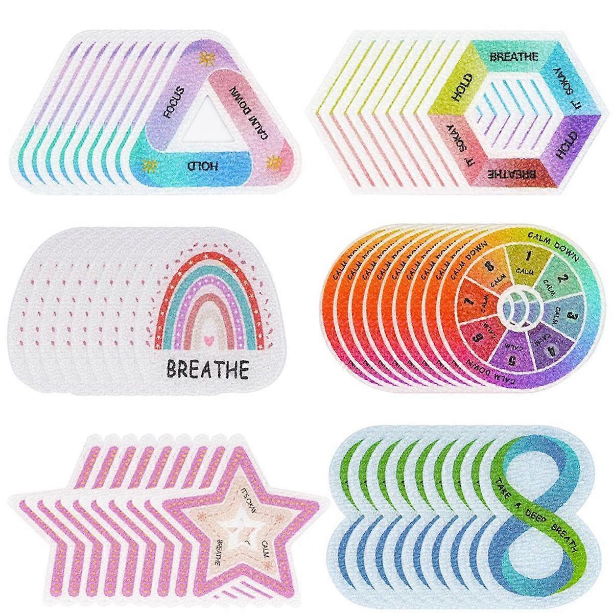 60 Pcs Calm Strips,Anxiety Sensory Stickers,Breath Strips,Anxiety Relief Items for Mood Calming Str