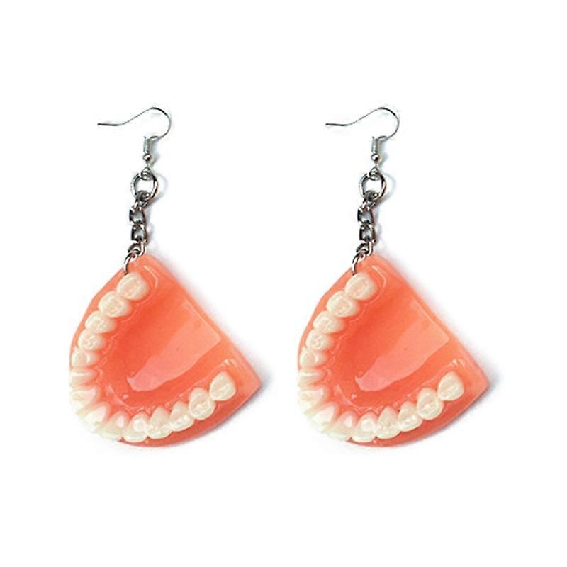 Funny Dental Teeth Earrings 3D Tooth Model Hook Earrings False Teeth Earrings