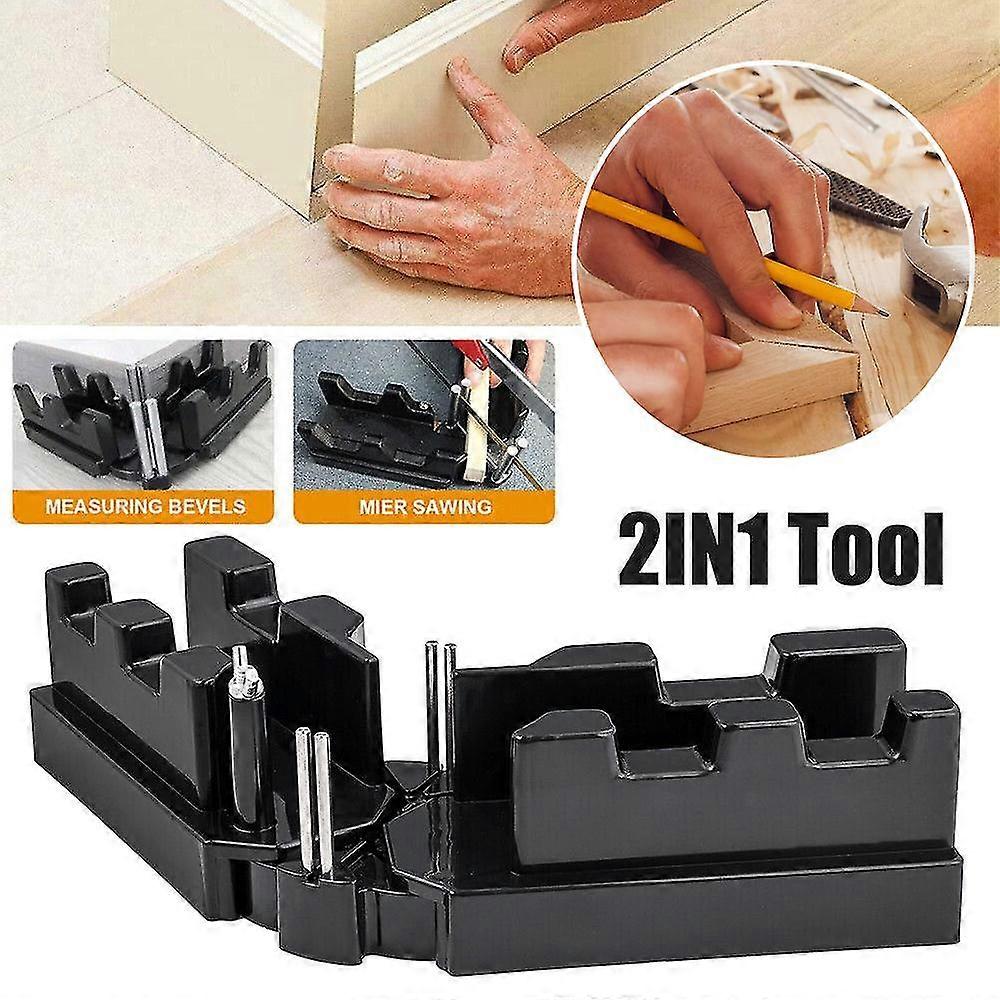 2 in 1 Miter Measuring Cutting Tool Miter Saw Protractor Measuring and Sawing Miter Angle Cutting Tool Corner Clip 85-180 Angle Measuring Tool