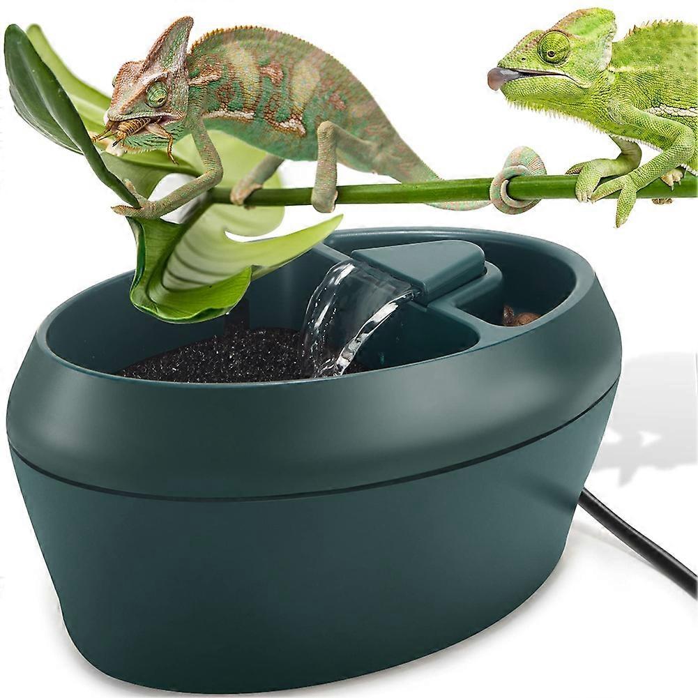 Reptile Chameleon Cantina with Snacks Trough, Drinking Fountain Water Dripper for Amphibians Insect