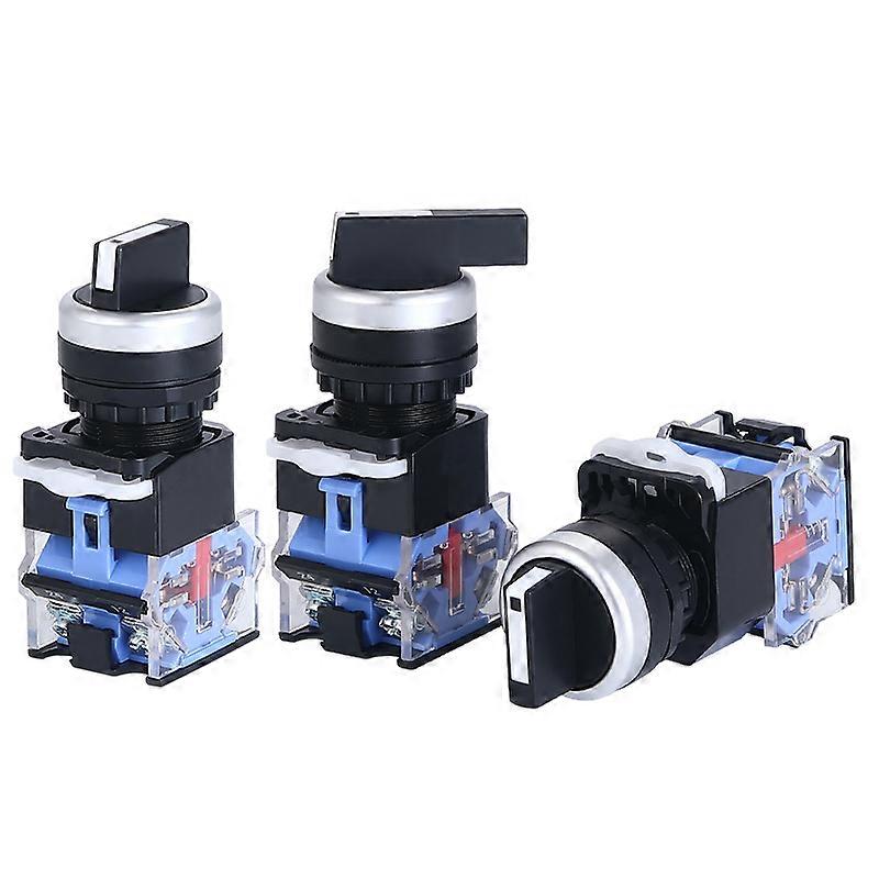 1pcs Rotary Switch 22mm LA38-11X2 Knob 2/3 Position Selector Long/Short Handle Screw Terminal Lock/Latching Momentary/Reset