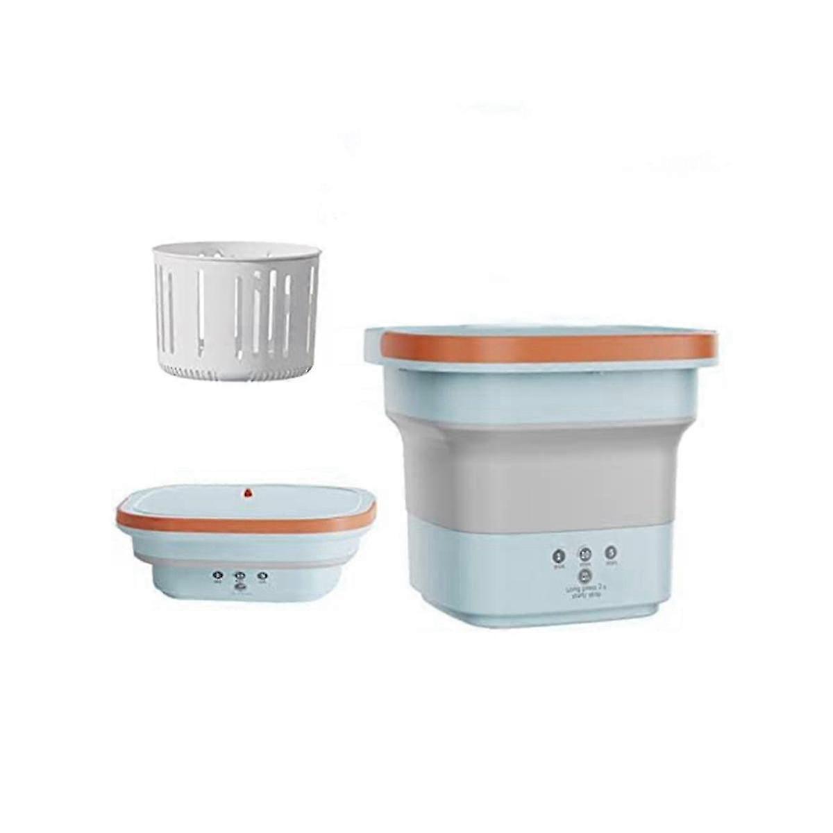 Mini Collapsible Portable Turbo Washing Machine With Drain Basket For Dorms, Travel, Gifts For Frie