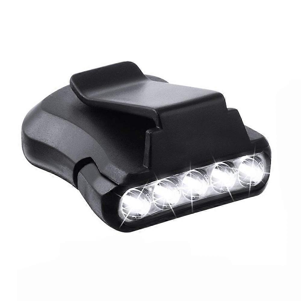 Hat Light Clip-on Cap Light Hat Flashlight 5-LED Cap Headlamp Rotatable Lamp LED Cap Light for Hunting Camping Running Fishing