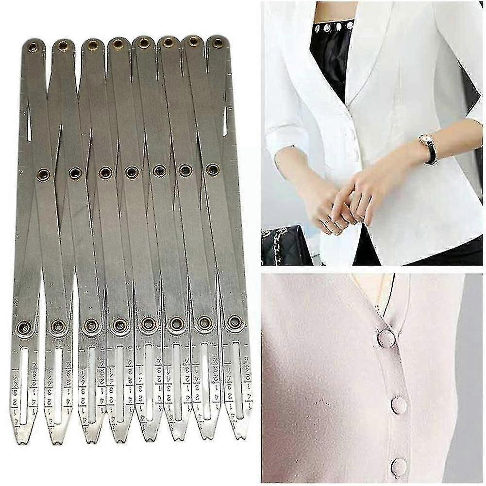 8-Head Telescopic Limit Ruler Sewing Gauge Button Guide Expanding Measure Measuring Equal Distance Multiple Tool J6p9