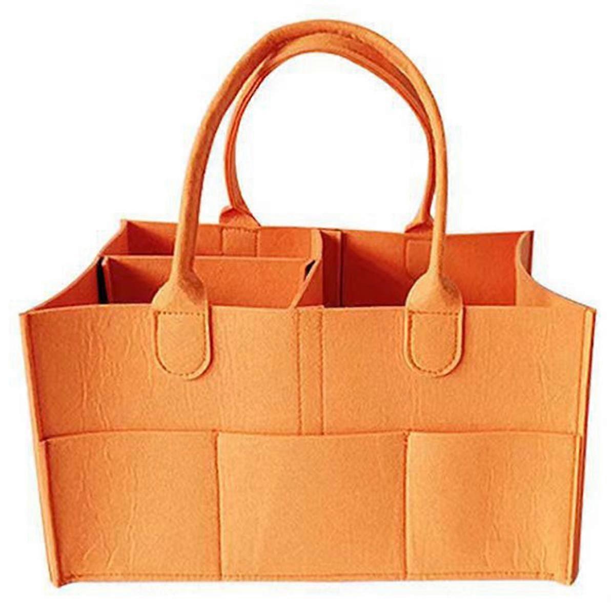 Baby Diaper Organizer Foldable Felt Storage Bag with Multi Pockets Flexible Compartments Colorful N