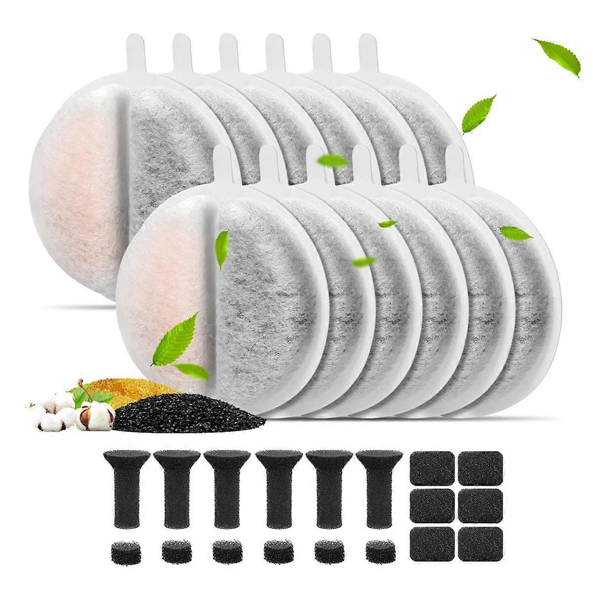12PCS Cat Water Fountain Filters for Lite & Premium 2.5L Pet Drinking Fountain for Water Filtration