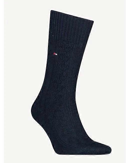 Tommy Hilfiger Cable Wool Men Sock - 1 Pack (navy)