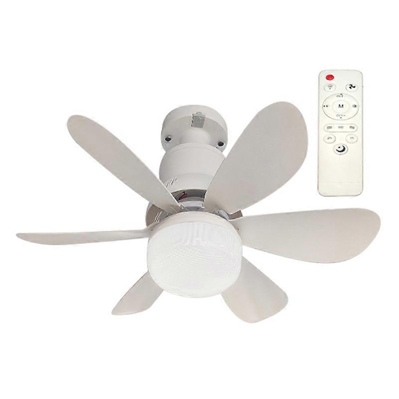 Ceiling Fan with LED Light 6 Leaves Low Noise Airs Cooling Fan with Timing for Camping Bed Dormitory