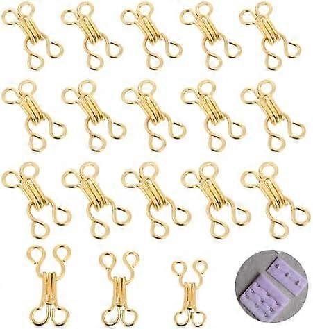 60 Pairs Sewing Hooks and Eyes Closure Gold Metal Multi Size 12 mmSew on Snaps for Clothing Copper Hooks Latch for Bras Hooks Replacement Clothing Tro