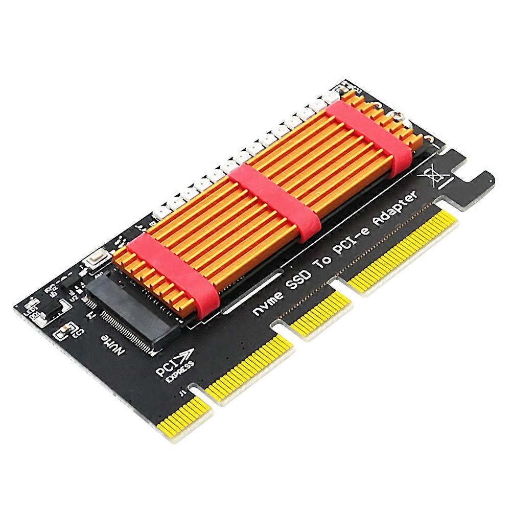 M.2 SSD NVMe -jäähdytyselementti NVMe PCIe M.2 NGFF SSD - PCIE X4 X8 X16 -sovitin, jossa teltan LED-jäähdytyselementti