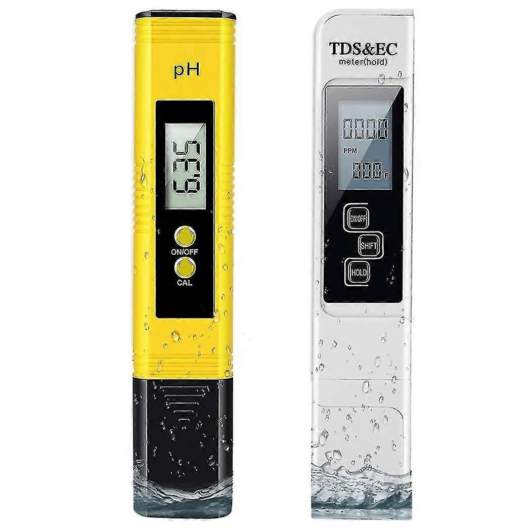 Ph Meter And Tds Meter,digital Water Quality Tester, 0-9990 Ppm, And Temperature Measurement 0.01 P