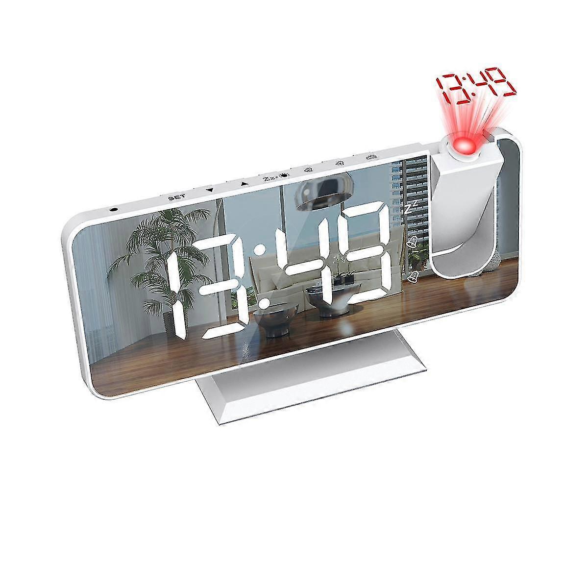 Led Digital Smart Alarm Clock 180 Time Projection Clock With Snooze Wake Up Function Desktop Deco