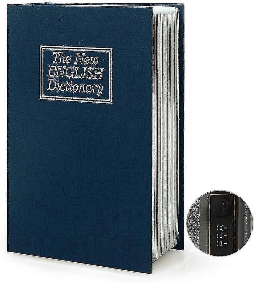 Small Sized Diversion Dictionary Secret Safe Can With Security Combination Lock (password, Blue)