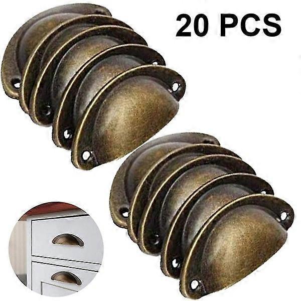 Bran 20 Pack 65mm Hole Spacing Vintage Style Pulls Cup Pull Handles Knobs Shell