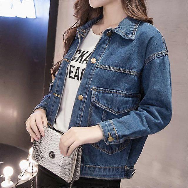 Dames Retro Vintage Losse Demin Jas