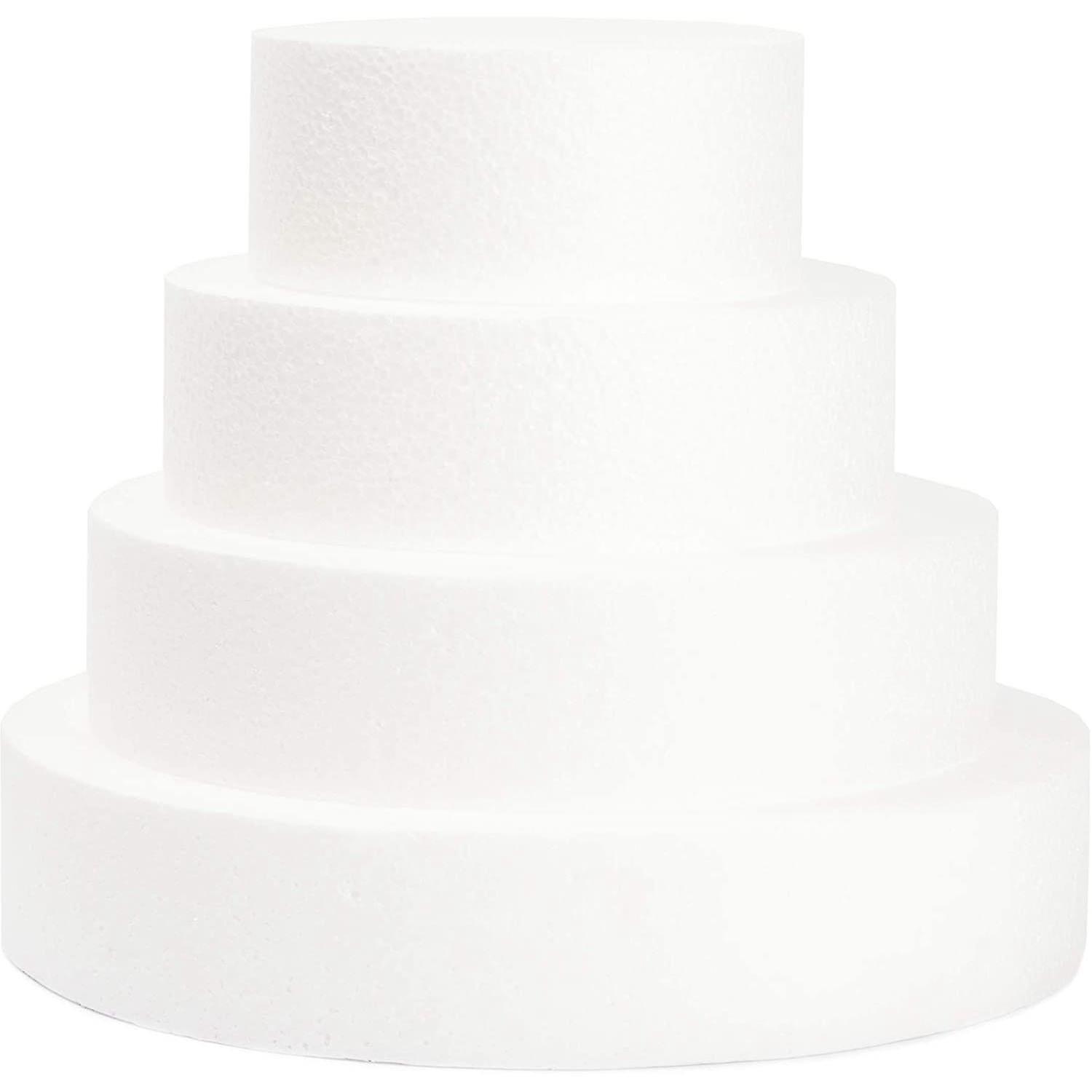 4 Pack Foam Cake Dummy Compatible Decorating and Wedding Display,Sculpture