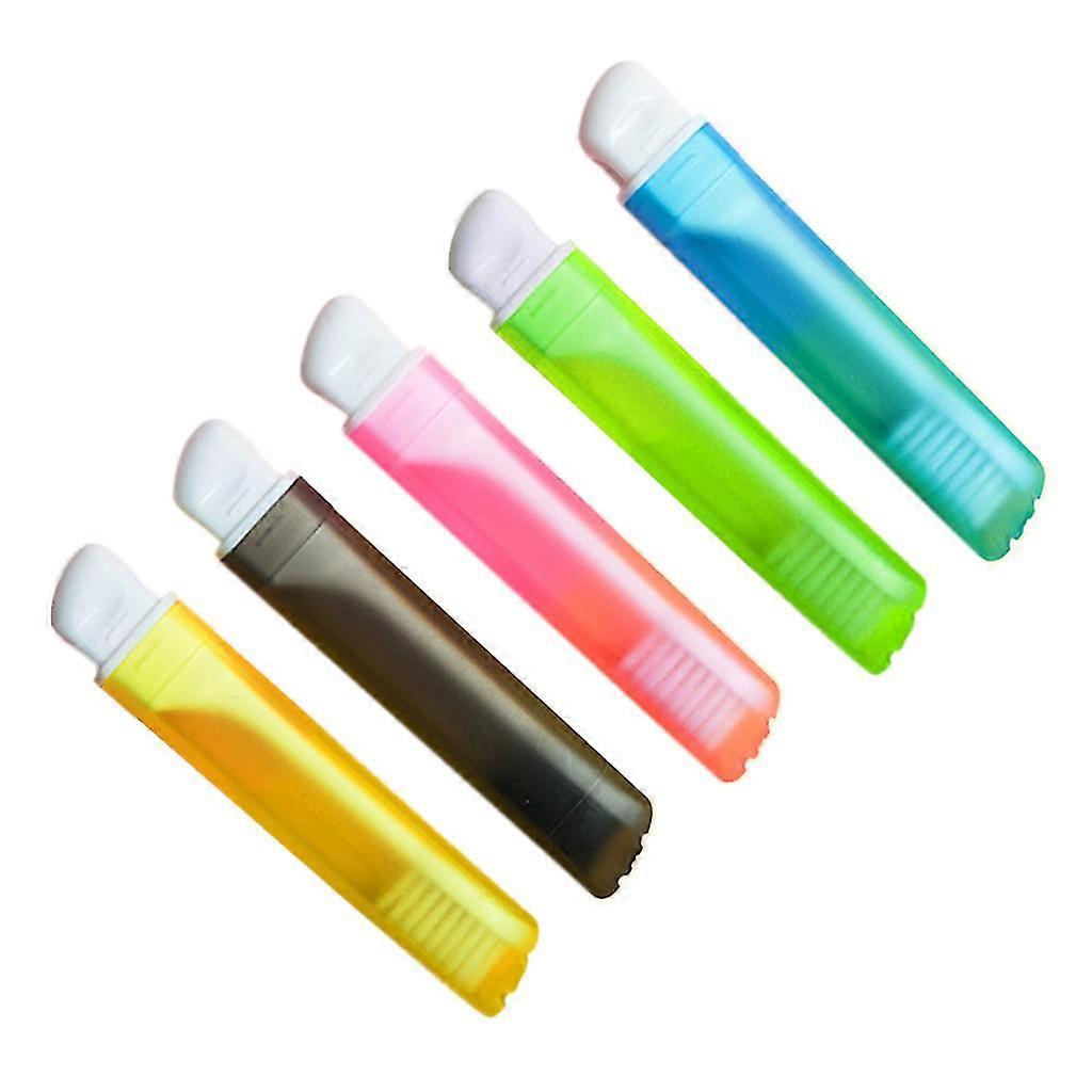 Portable Folding Toothbrush Travel Tooth Brush Set for Creative Tooth Clean Tool Plastic Container