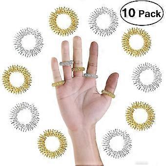 Massage Ring,10 Pieces Acupressure Rings Chinese Medicine Massage Ring