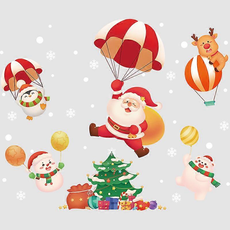 1pc Christmas Santa Snowflake Wall Sticker