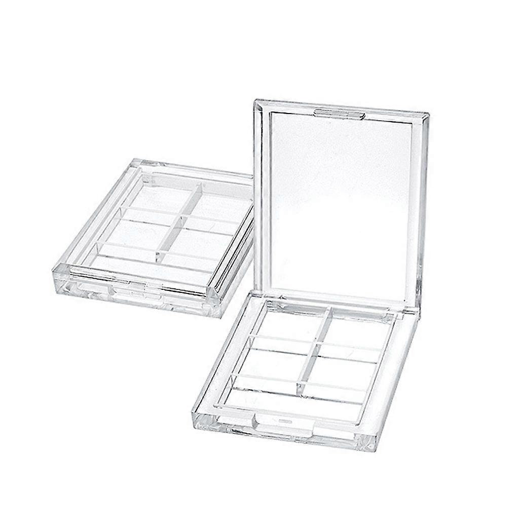 4 Grids Rectangular Eyeshadow Pigment Empty Container Palettes Clear Plastic Por
