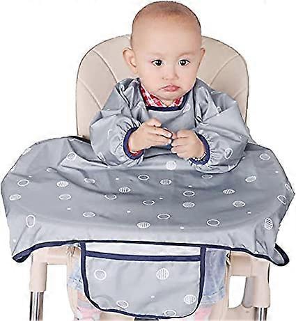 Σαλιάρες για φαγητό με μακριά μανίκια, σαλιάρες με μακριά μανίκια που συνδέονται με καρεκλάκι φαγητού και τραπέζι, σαλιάρες απογαλακτισμού