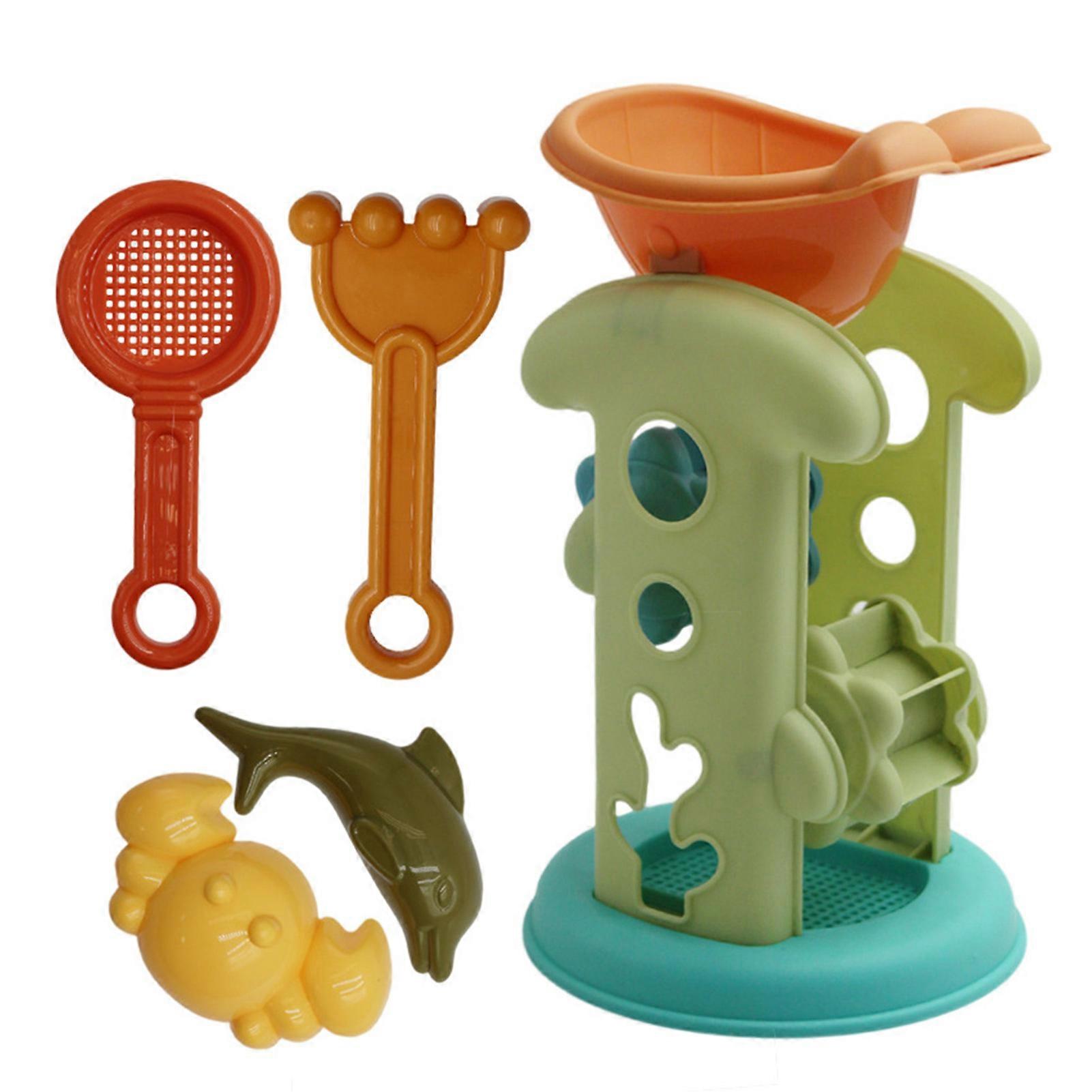 5Pcs/Set Sand Digging Tools with Molds Parent-child Interaction Pretend Play Sand Toys with Hourglass Outdoor Supplies