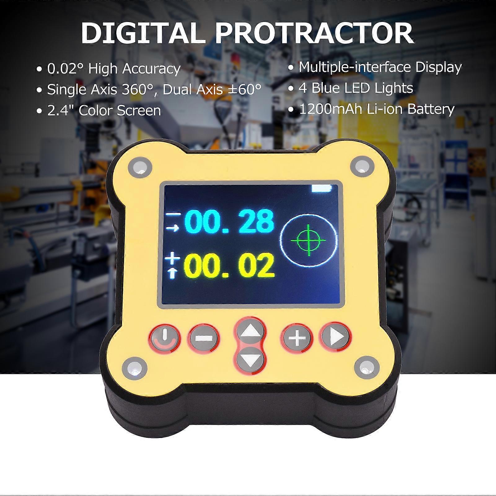 Dual Axis Digital Protractor Inclinometer Magnetic 0.02 Accuracy Angle Finder Level Box with Output Control Interface