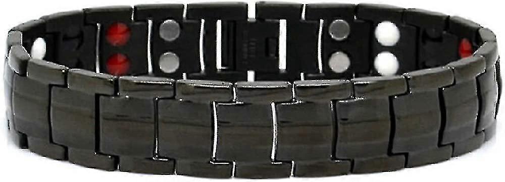 Magnetarmband Edelstahl Zweireihig 4 Elemente Schwarzmagnetarmband Edelstahl Zweireihig 4 Elemente Schwarz