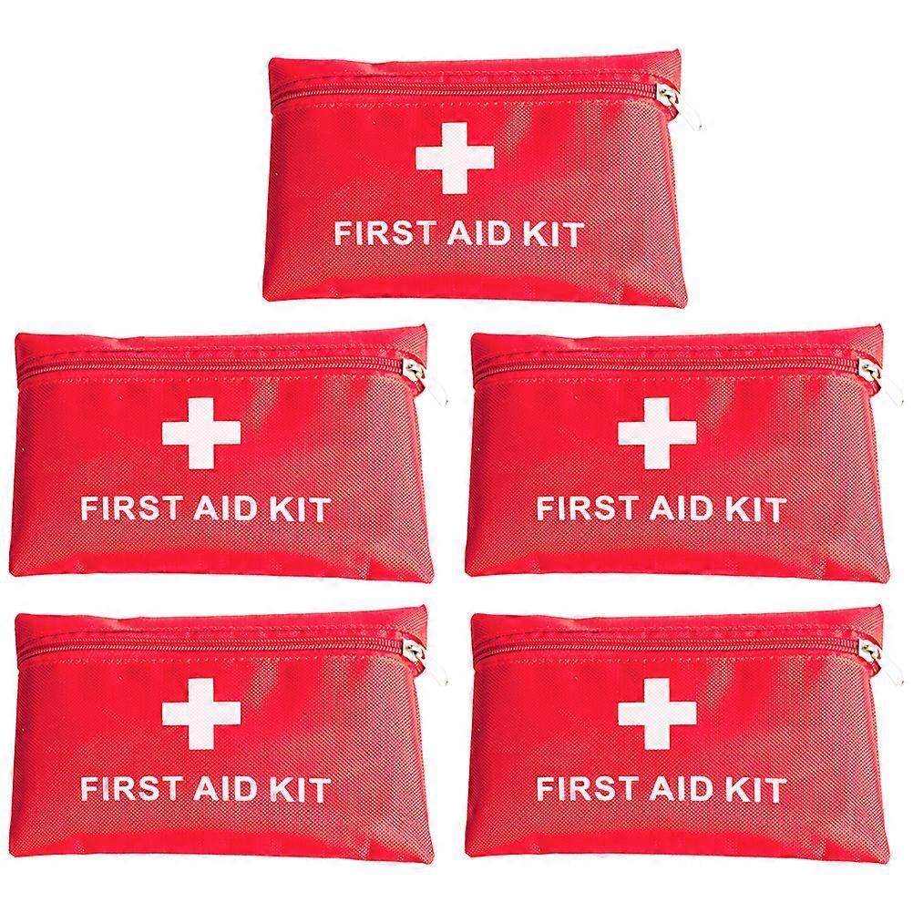 5pcs Red First Aid Storage Bag Mini First Responder Storage Pouch Emergency Package Organizer