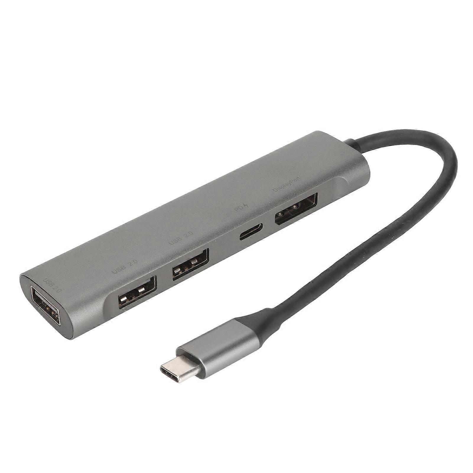 USB C Hub USB C auf DisplayPort Adapter Typ C auf DisplayPort USB2.0 PD Hub 5 in 1 USB C Hub Dockingstation