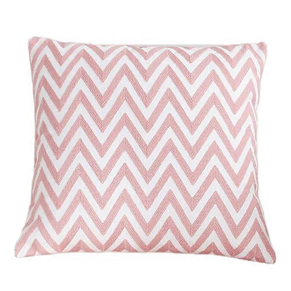 Set Of 2 Embroidered Decorative Pillows, Inserts & Covers, Accent Pillows, Throw Pillows With Cushion Inserts Included 18X18 (Pink)